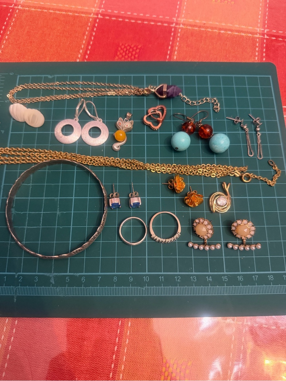 Mixed Women’s Jewelry Set – Gold & Turquoise Accents